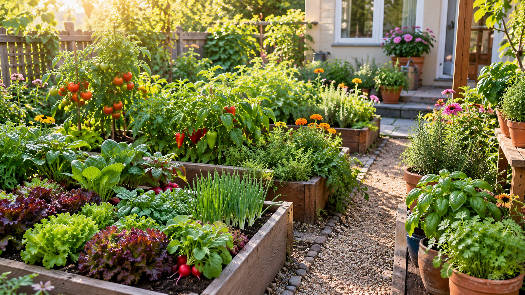kitchen garden of fresh vegetables